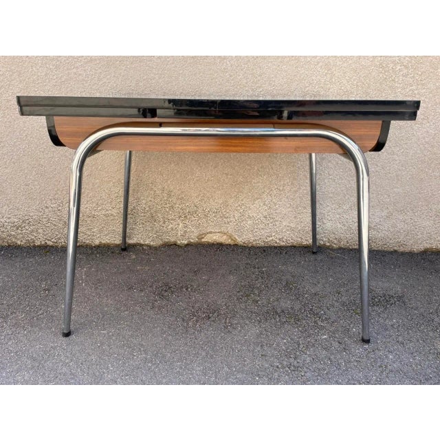 Light Yellow & Brown Formica Dining Table & Chairs Set, 1950s, Set of 5 For Sale - Image 17 of 18