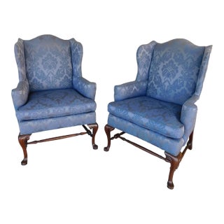 Hickory Chair Chippendale Style Wingback Chairs - a Pair For Sale
