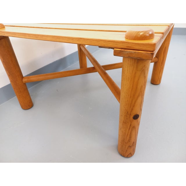 Vintage Square Coffee Table in Pine, 1970s For Sale - Image 4 of 16