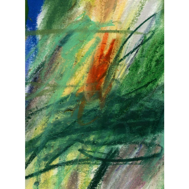 Green "Ecology" Abstract Expressionist Original Pastel Painting - 40" X 50" For Sale - Image 8 of 8