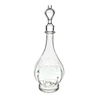 Baccarat “Fleur-De-Lys” Wheel-Engraved Decanter, Signed For Sale