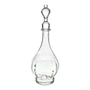 Baccarat “Fleur-De-Lys” Wheel-Engraved Decanter, Signed
