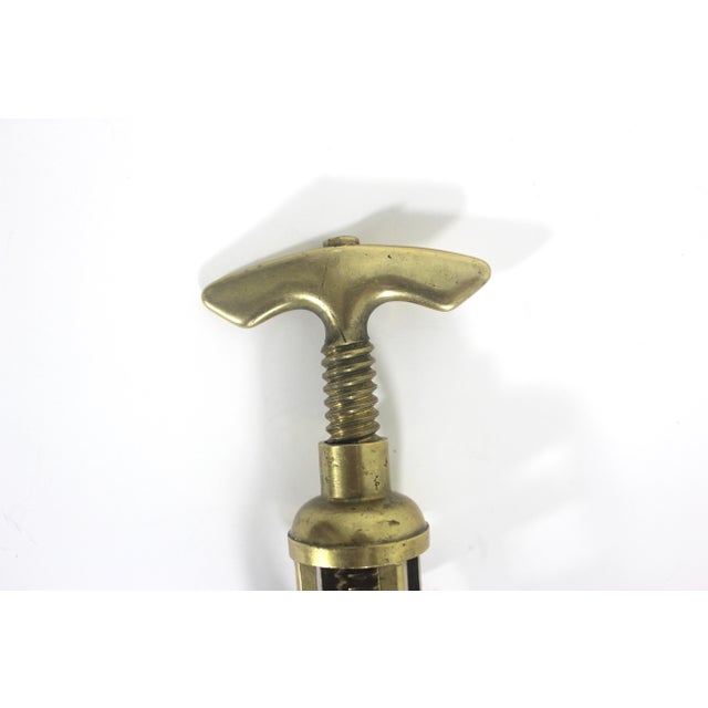 Mid 20th Century Vintage Brass Corkscrew, Wine Opener, Bar Tool, Screw Pull, Wine Key, Solid Brass, Bar Cart Styling, Gift for Him, Wine Lover For Sale - Image 5 of 11