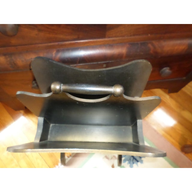 Boho Chic 1920s Antique Wooden Magazine / Newspaper Rack Origanizer Dutch Design 26" For Sale - Image 3 of 7