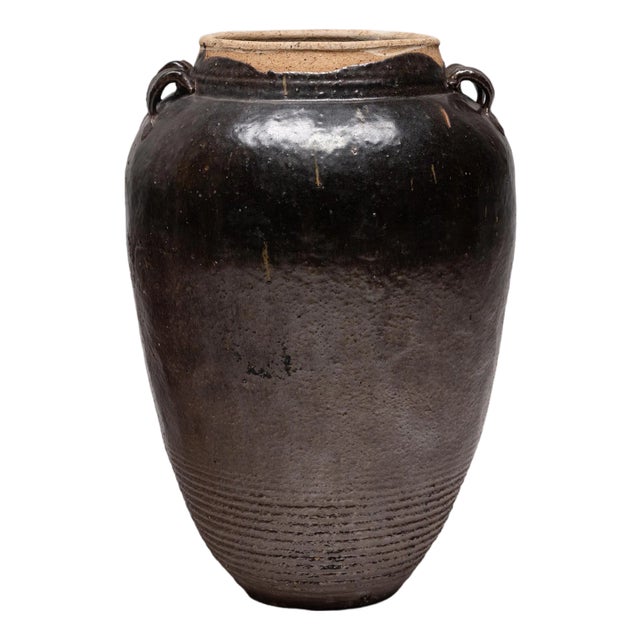 Chinese Dark Glazed Wine Jar, C. 1850 For Sale