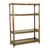 Vintage open shelving unit or bookcase, entirely in boho style, made of bamboo and rattan, with the original smoked glass...
