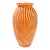Vintage Glass Art Deco Fan Vase – Coral Peach - Draped Pressed Glass Sculptural Decor For Sale