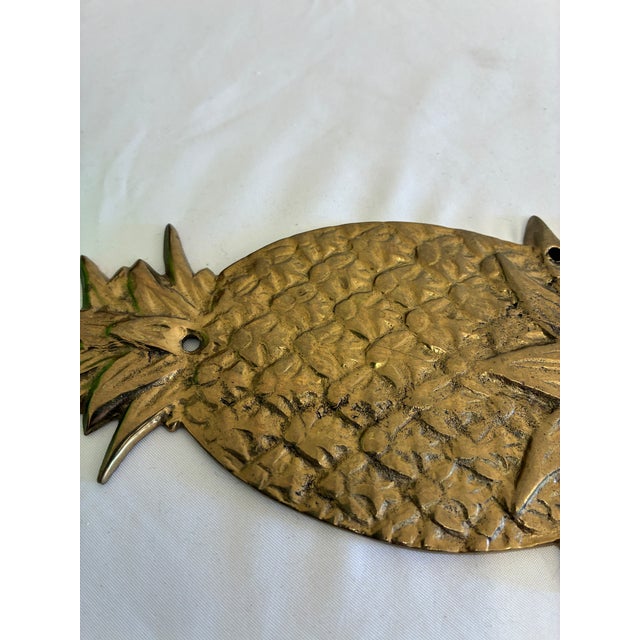 Metal Vintage Solid Brass Pineapple Wall Hook For Sale - Image 7 of 9