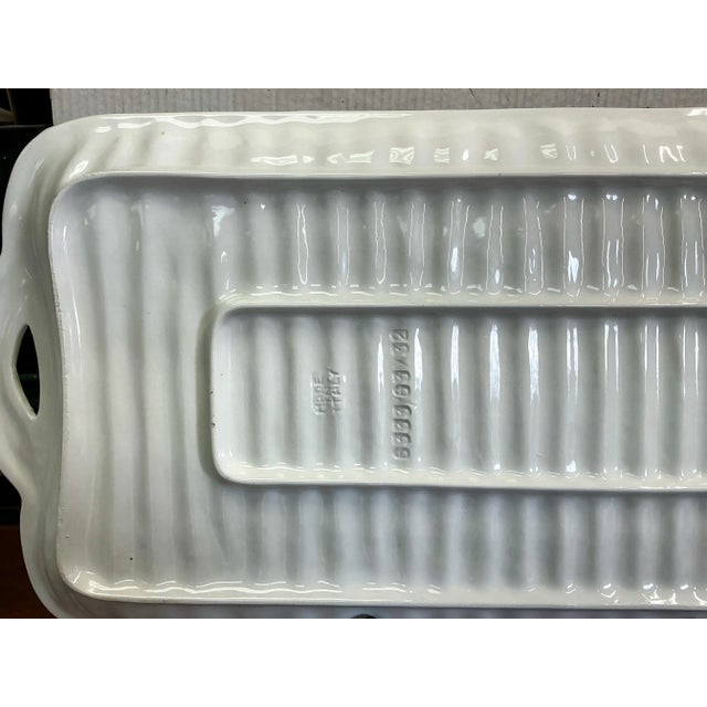 Victorian Large Scale Italian Victorian Style Majolica Asparagus Form Serving Platter - 24.5” For Sale - Image 3 of 8