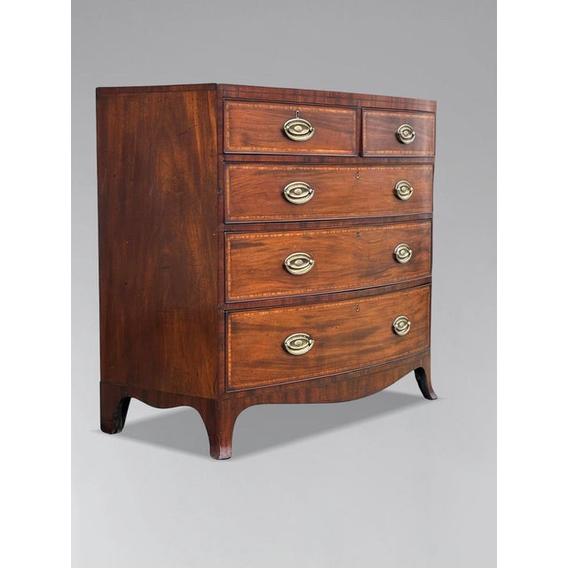 Brown 19th Century Mahogany Inlaid Chest of Drawers, 1850 For Sale - Image 8 of 13
