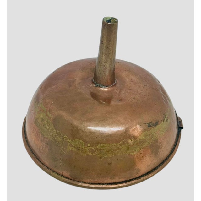 Mid 19th Century Swedish Copper Funnel Hand-Forged With Tin Lining Rustic Kitchen Farmhouse Decor For Sale - Image 10 of 12