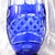 1950s Large Blue Cut to Clear Vase For Sale - Image 5 of 7