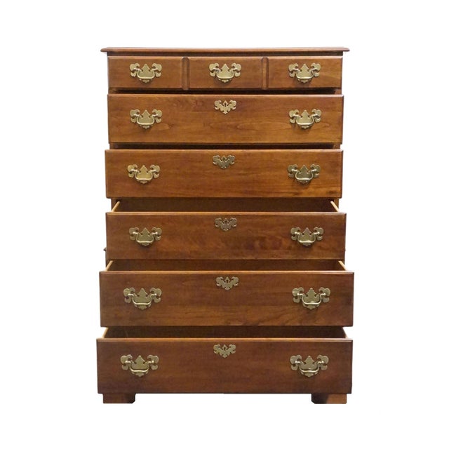 Late 20th Century Pennsylvania House Solid Cherry Traditional Style 35" Chest on Chest For Sale - Image 5 of 14