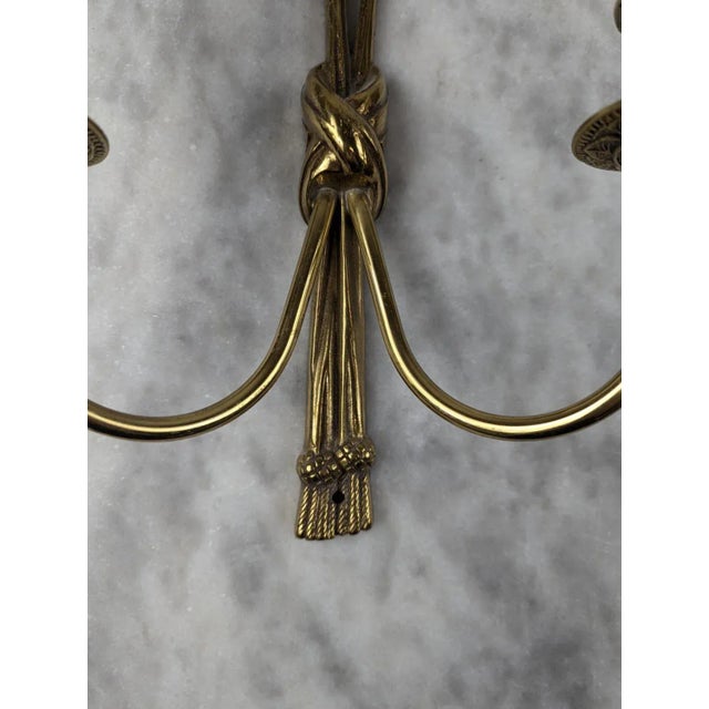 Louis XVI Style Bronze Wall Lights, Set of 2 For Sale - Image 6 of 9
