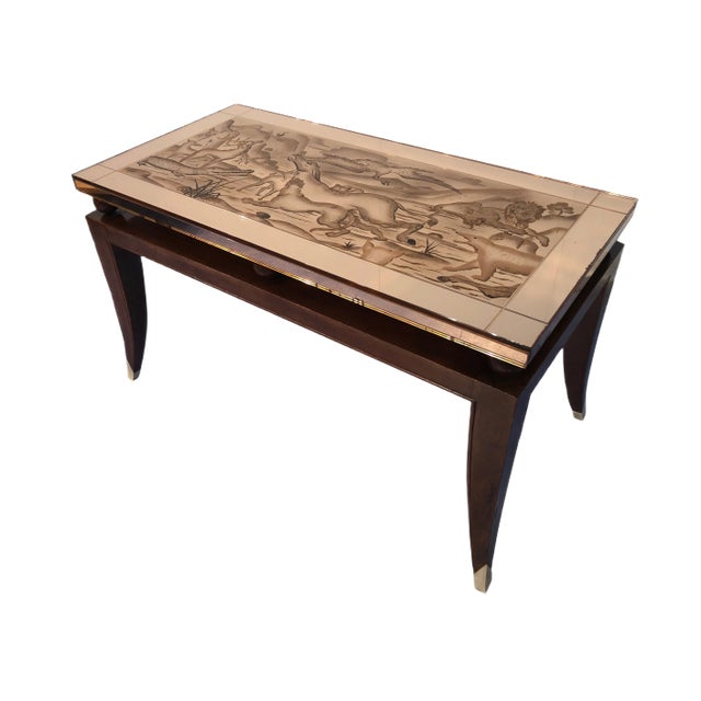 Art Deco French Coffee Table in the Style of Pascaud, 1940s For Sale