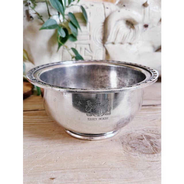 1940s Vintage Silver Plated Serving Bowl From the Essex House Hotel Nyc For Sale - Image 5 of 6