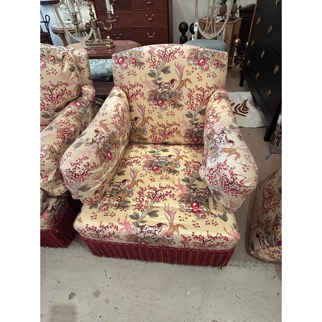 Chintz Upholstered Club Chairs- A Pair For Sale - Image 17 of 17