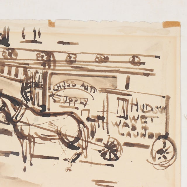 Mid 20th Century Moses Soyer (New York 1899-1974), Female Portrait / Street Scene - Set of 2 For Sale - Image 4 of 9