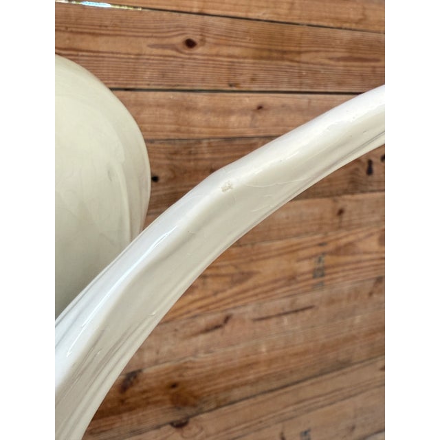 Ceramic Pair of Mid-20th Century Italian Porcelain Lily Flower Table Lamps For Sale - Image 7 of 12