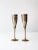Vintage Brass & Silver Plated Champagne Flutes Pair For Sale - Image 6 of 11