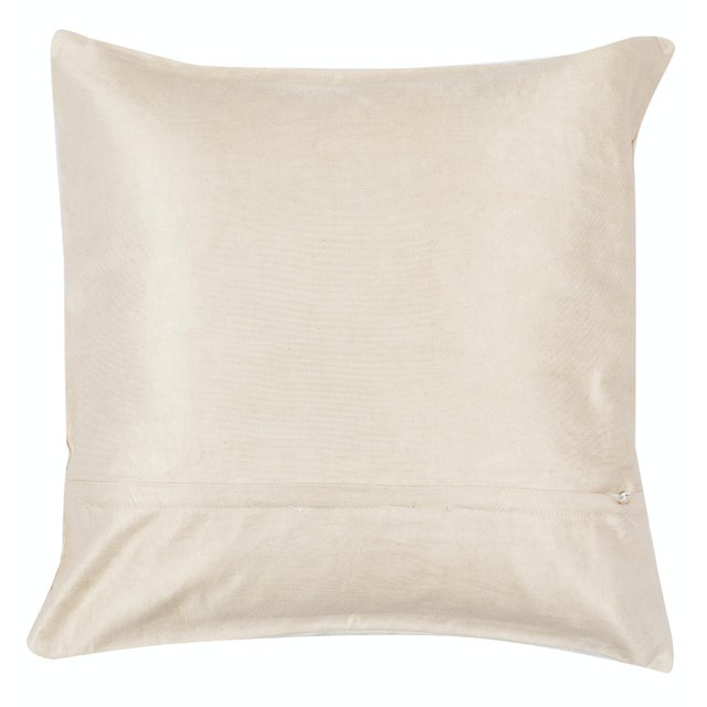 2020s 18"x19" Embroidered Cotton Cushion Cover With Folk Floral Design | Suzani Accent Pillow | Handmade Throw Pillow For Sale - Image 5 of 5
