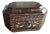 19th-Century Chinese Export Lacquer Tea Caddy Box With Gilt and Painted Figural Cartouches For Sale