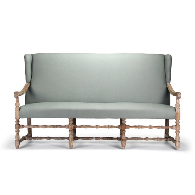 French Country Leyland Bench in Gray For Sale - Image 3 of 7