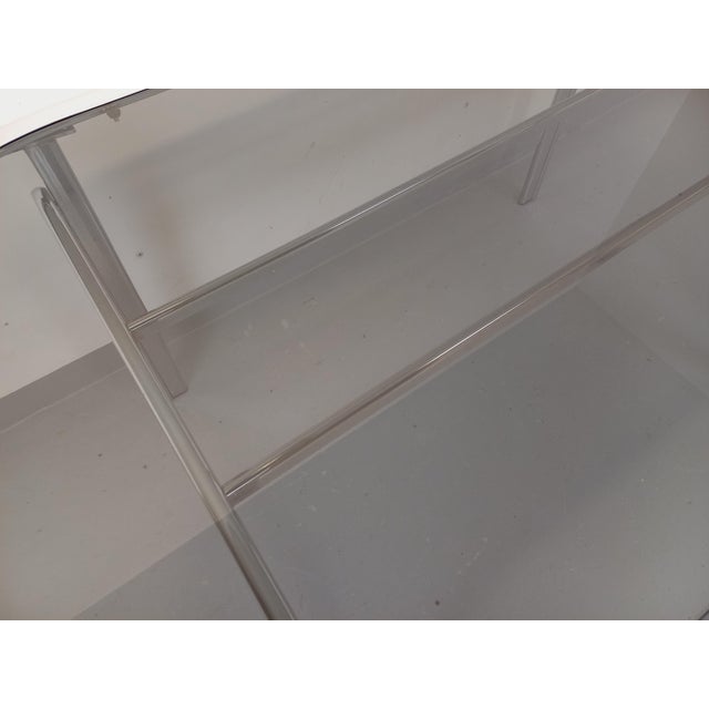 Vintage Oval Dining Table in Smoked Glass and Chrome Metal, 1970s For Sale - Image 14 of 18