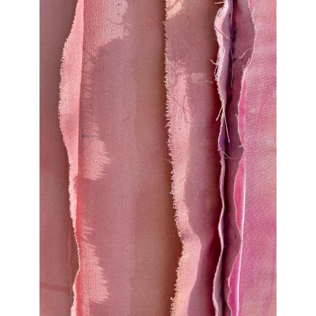 "Good Night Kiss" Salvaged Materials Wall Sculpture Color Field Painting in Shades of Nantucket Red For Sale - Image 9 of 12