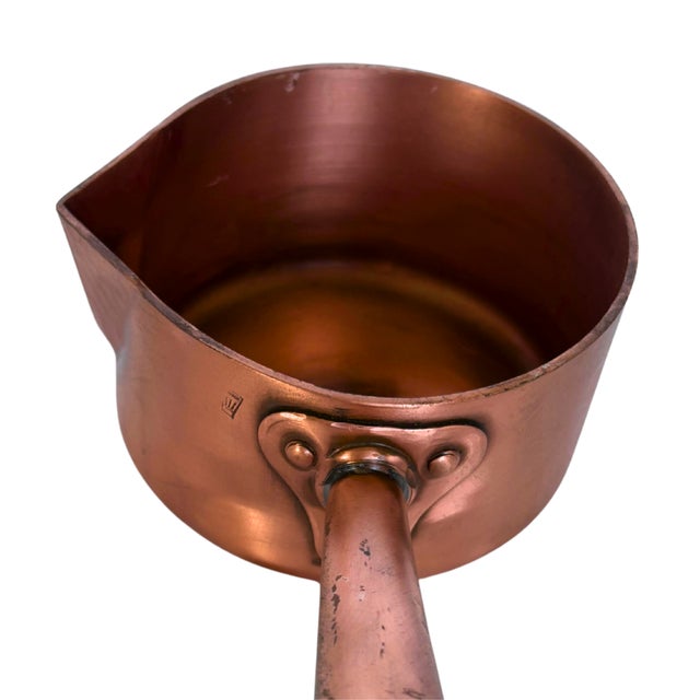 French Copper Saucepan with Riveted Handle, 1950 For Sale - Image 4 of 7