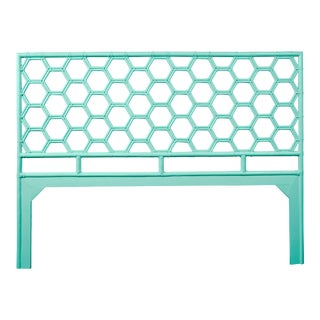 Honeycomb Headboard King - Turquoise For Sale