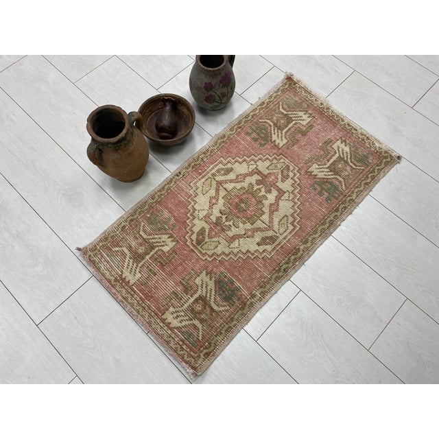Handmade wool carpet in Turkish Anatolia , Vintage Oushak Rug,Turkish Vintage Anatolian Rug, Handmade wool Rug . One Of...
