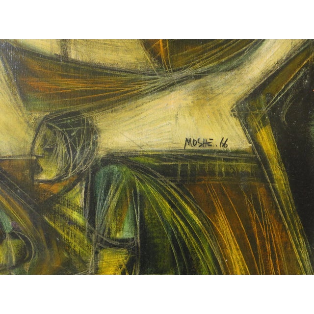 Modern 1960s "Fisherfolk" Maritime Oil Painting by Moshe Katz, Framed For Sale - Image 3 of 8