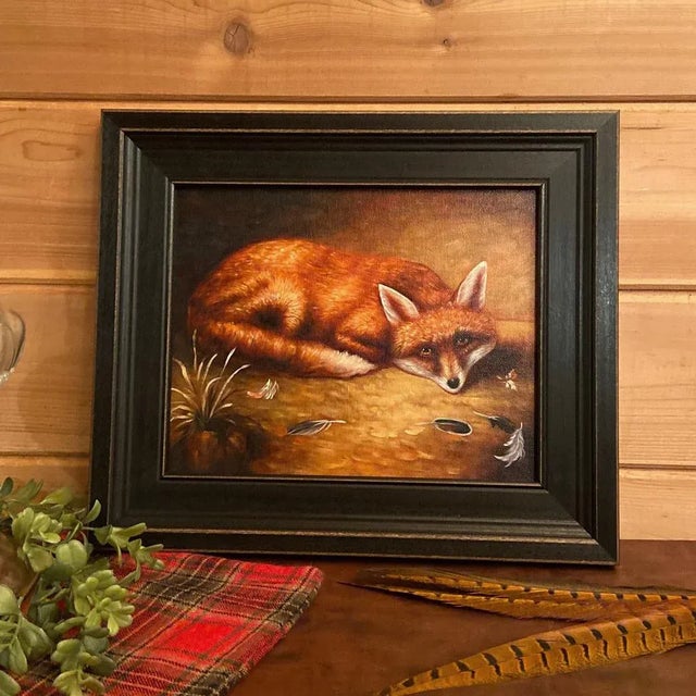 Accurately reproduced from the original work, this antiqued, Early American folk art painting reproduction on canvas is...