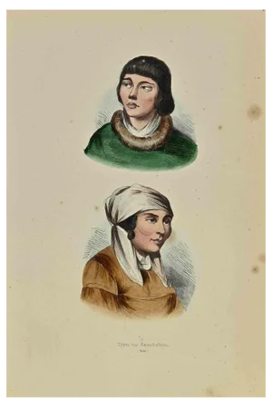 Auguste Wahlen, Types of Kamchatdales, Lithograph, 1844