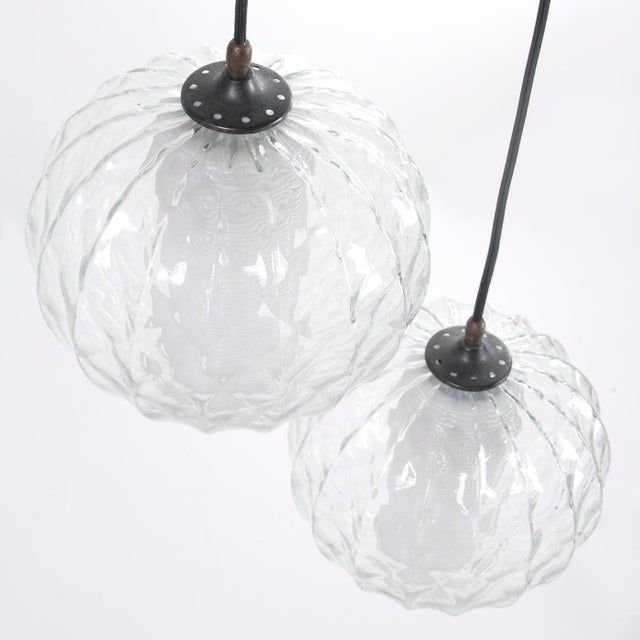 1960s Glass Pendant Lamps, 1960s, Set of 2 For Sale - Image 5 of 14