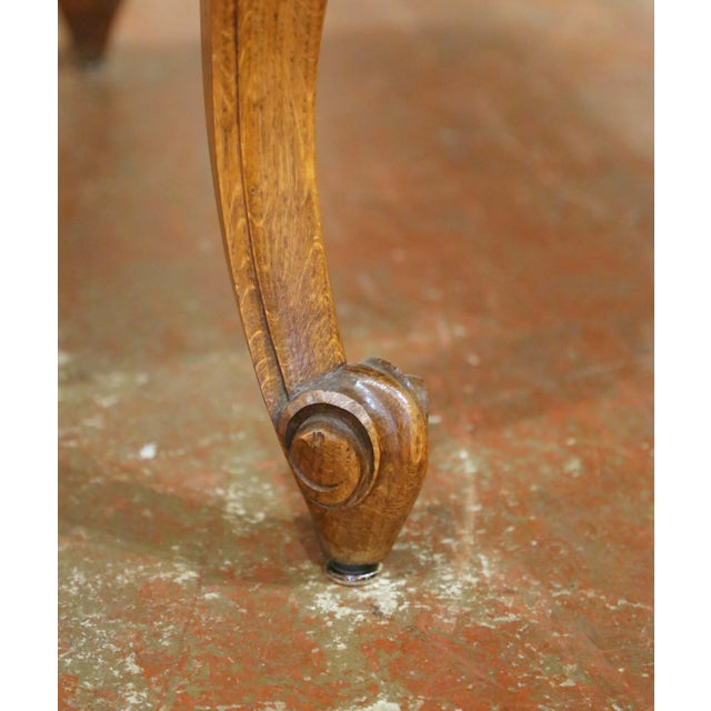 20th Century French Louis XV Oak Parquetry Refectory Dining Table With Leaves For Sale - Image 11 of 13