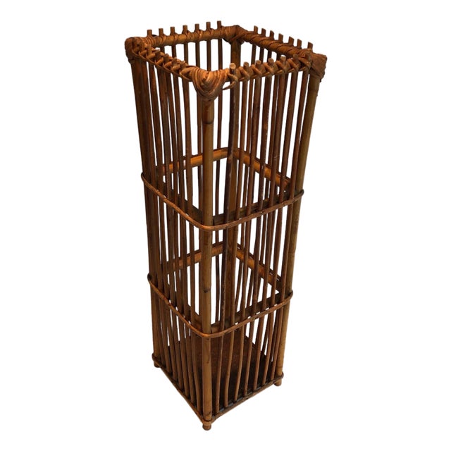Rattan Umbrella Stand. French work. Circa 1970 For Sale