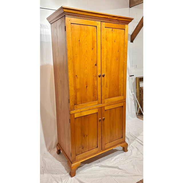 Farmhouse Handmade Late 20th Century Knotty Pine Four-Door Storage Cabinet / Hutch For Sale - Image 3 of 5