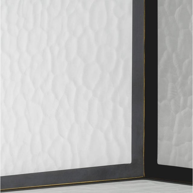 Chandelier in Metal with Bronze Finish and Frosted Glass For Sale - Image 9 of 10