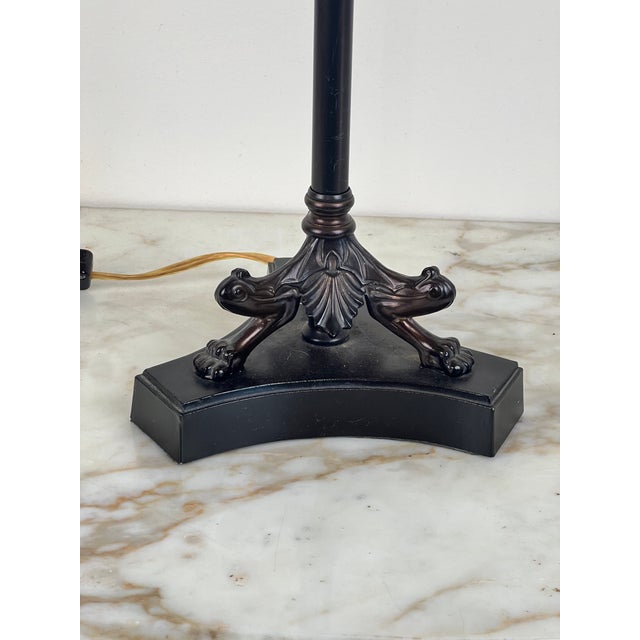 Metal Vintage French Empire Revival Table Lamp in Oiled Bronze Finish For Sale - Image 7 of 8