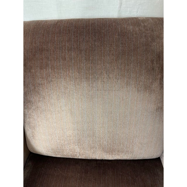 Pair Bernhardt Prentiss Pinstripe Velvet Arm Chairs For Sale In Detroit - Image 6 of 7