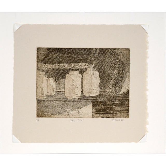 Impressionist "Still Life" - Etching in Ink on Paper (Artist's Proof) by Doris Warner For Sale - Image 3 of 6