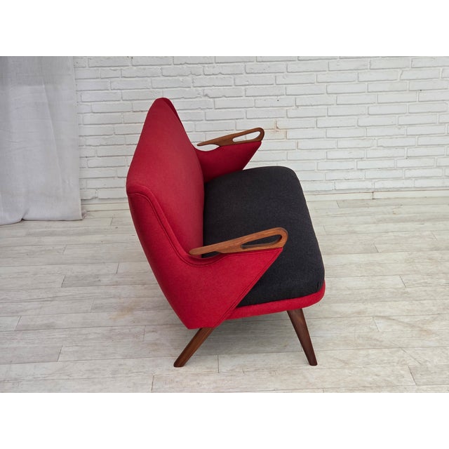 Red Danish 2-Seater Sofa from Ch. F. Brodersen, 1960s For Sale - Image 8 of 18