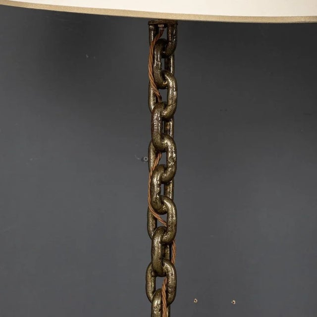 French Freestanding Anchor Chain Lamp with Shelves, 1930s For Sale - Image 4 of 13