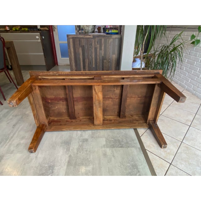 Rustic Farmhouse Coffee Table in Wood with Two Drawers, 1930s For Sale - Image 11 of 18