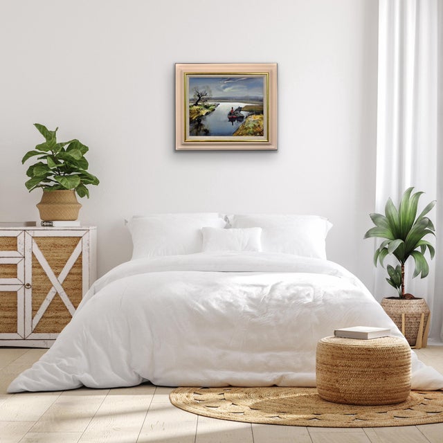 Rowland Hilder, River Bure, Norfolk, East Anglia, Oil Painting, 1950s, Framed For Sale - Image 11 of 18