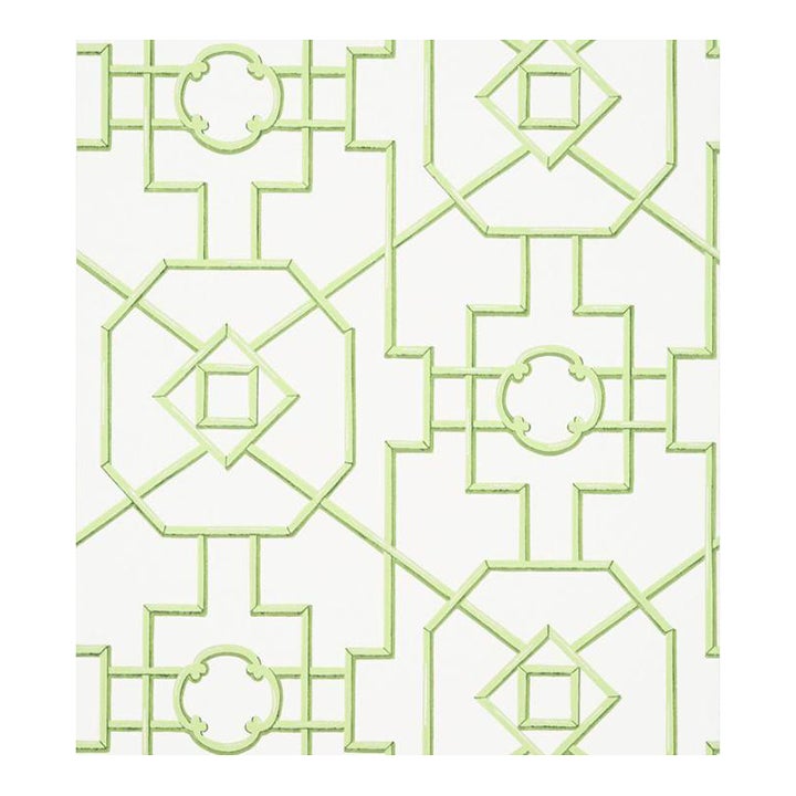 Bamboo Lattice Wallpaper - Green | Chairish