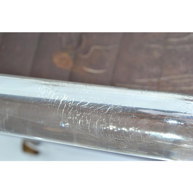 Mid-Century Modern Lion in Frost Lucite & Brass Dining Chairs in Vinyl Upholstery, 1975 - A Pair For Sale - Image 3 of 12