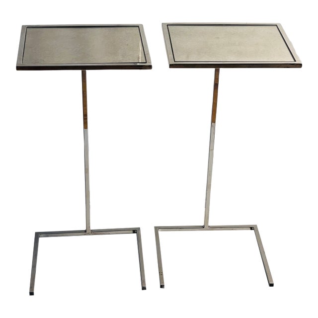 1990s Modern Sadie Spot Glass Side Tables Pair For Sale